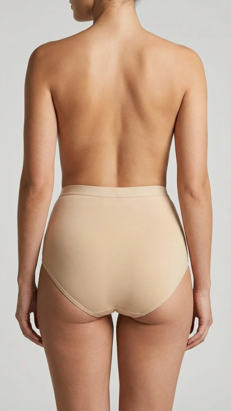 LunaIntim Kadın Bato Toparlayıcı Külot Yüksek Bel Nude - Arka Görünüm